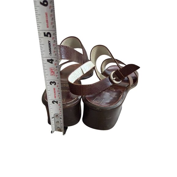 BRUNO MAGLI Vintage Women's Brown Leather Slingback Sandals Size 40 / US 10 - Picture 4 of 9